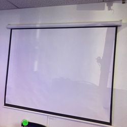 Projector Screen 80” inch 4:3 HD PVC Manual Projection Screen Home Theater Office White