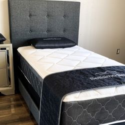 Twin Beds For Sale!!! Complete Bed Frame With New Mattress&Box Spring 