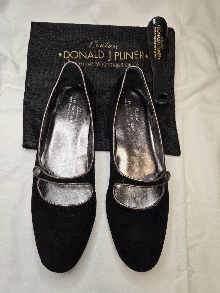 Couture Donald Pliner Black Suede Mary Janes