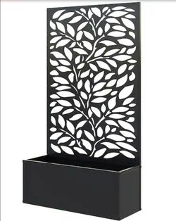 Outsunny 24 in. L x 9.4 in. W Black Steel Outdoor Raised Garden Bed with Trellis