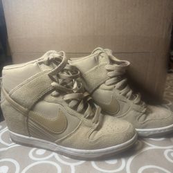 Nike Dunk Sky Hi Hidden Wedge Tan Dessert Camo Sneakers, Women’s Size 7