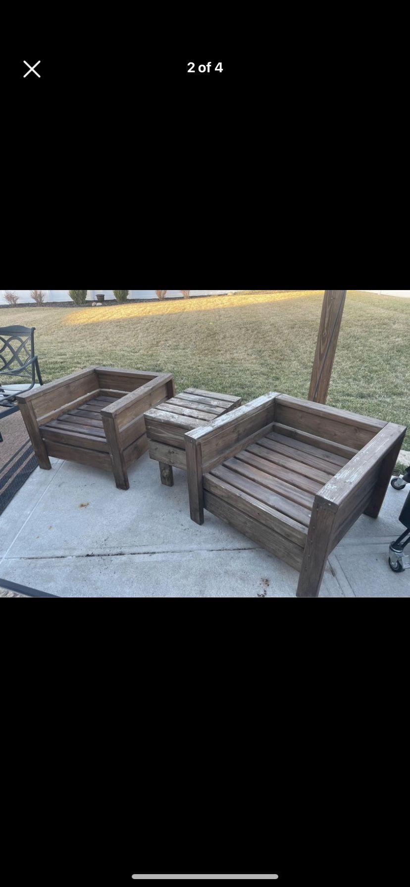 Heavy Wood Outdoor Chairs 