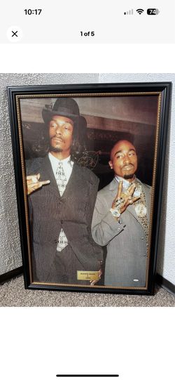 2pac Snoop Autographed Frame Poster