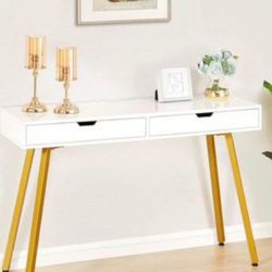 Vanity Desk with Glossy Desktop, 47 inch (New)