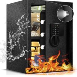 Fdsutvit 2.2 Cu Ft Safe Box For Home Documents -Steel Electronic Digital Safety Box for Office Money Jewelry Valuables, Personal Security Lock Box wit