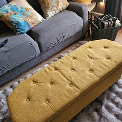 Yellow Gold Storage Footstool 