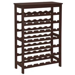  42-Bottle Wine Rack Free Standing Floor, 7-Tier Display Wine Storage Shelves with Table Top