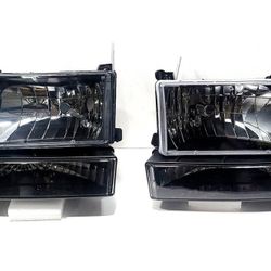 HEADLIGHTS FOR 92-96 Ford F150 F250 F350 Bronco