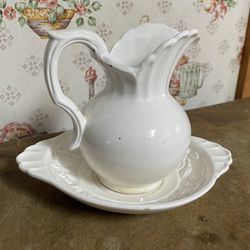 Vintage Pitcher And Dish 