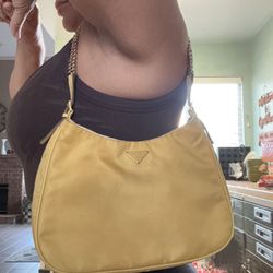 PRADA Yellow Shoulder Bag With Accessories 