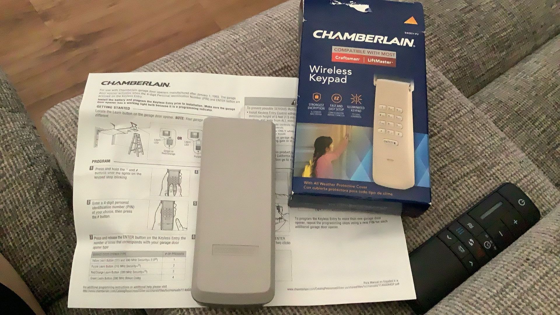 Chamberlain Wireless Garage Keypad Liftmaster Craftsman Yellow Button 940EV-P2