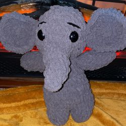 Dark gray elephant, Crochet elephant Plush, elephant Stuffy, Crochet Plush, Plus