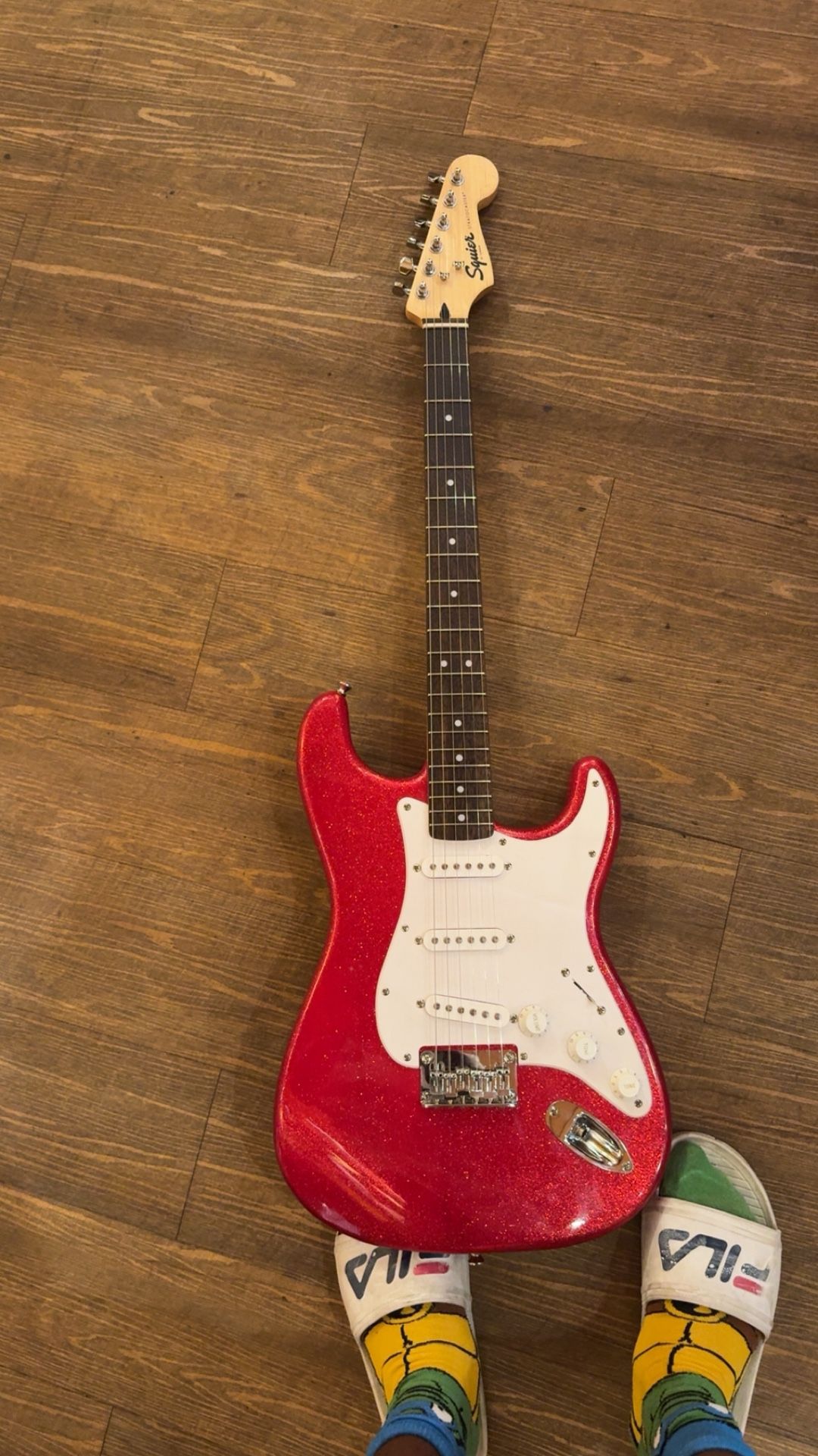 Squier Bullet Fender Stratocaster, Cherry Red Sparkle Finish Limited Edition