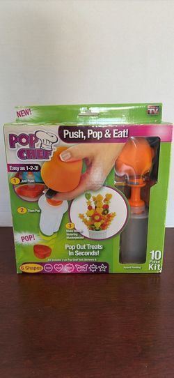 Pop Chef 10 Piece Kit Food Decorator Create Shapes In Seconds AS SEEN ON TV NIB