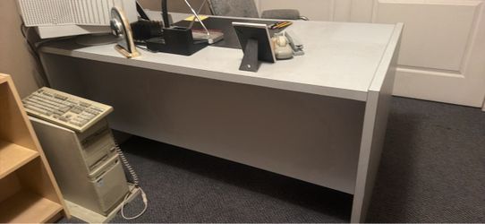 Large Gray Office Desk