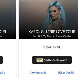 2 Floor Seats To Karol G Concert 
