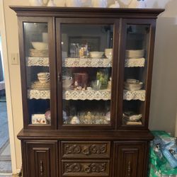 Dark Wood China Cabinet