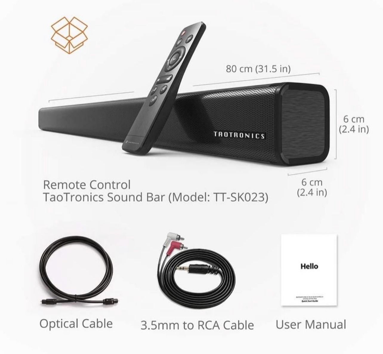 New Taotronics TT SK023 Bluetooth Wireless Wired 32 Soundbar