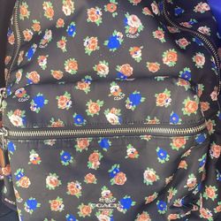 Coach Charlie Backpack in Tea Rose Floral Print Nylon