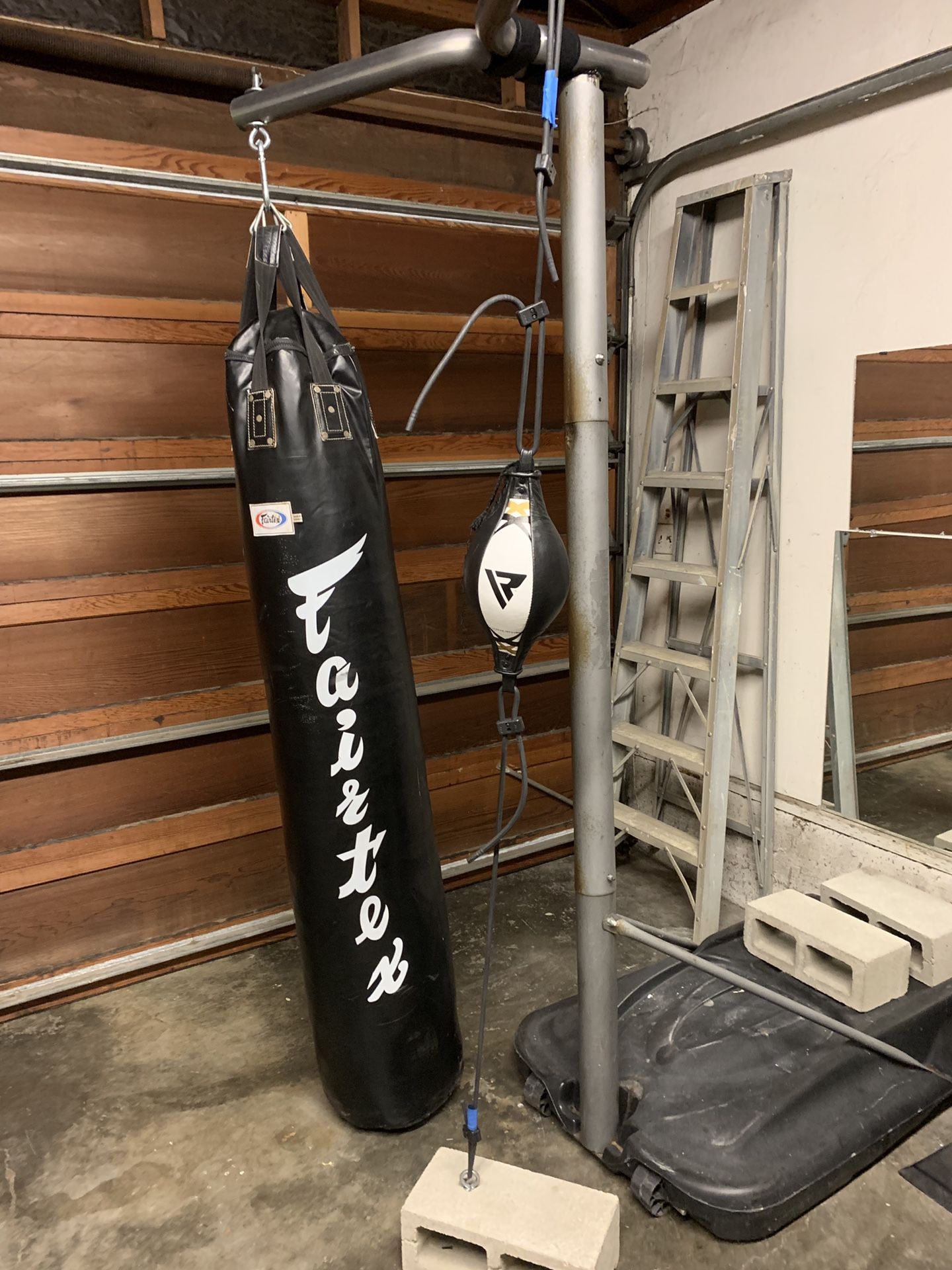 Fairtex heavy bag and RDX double end bag