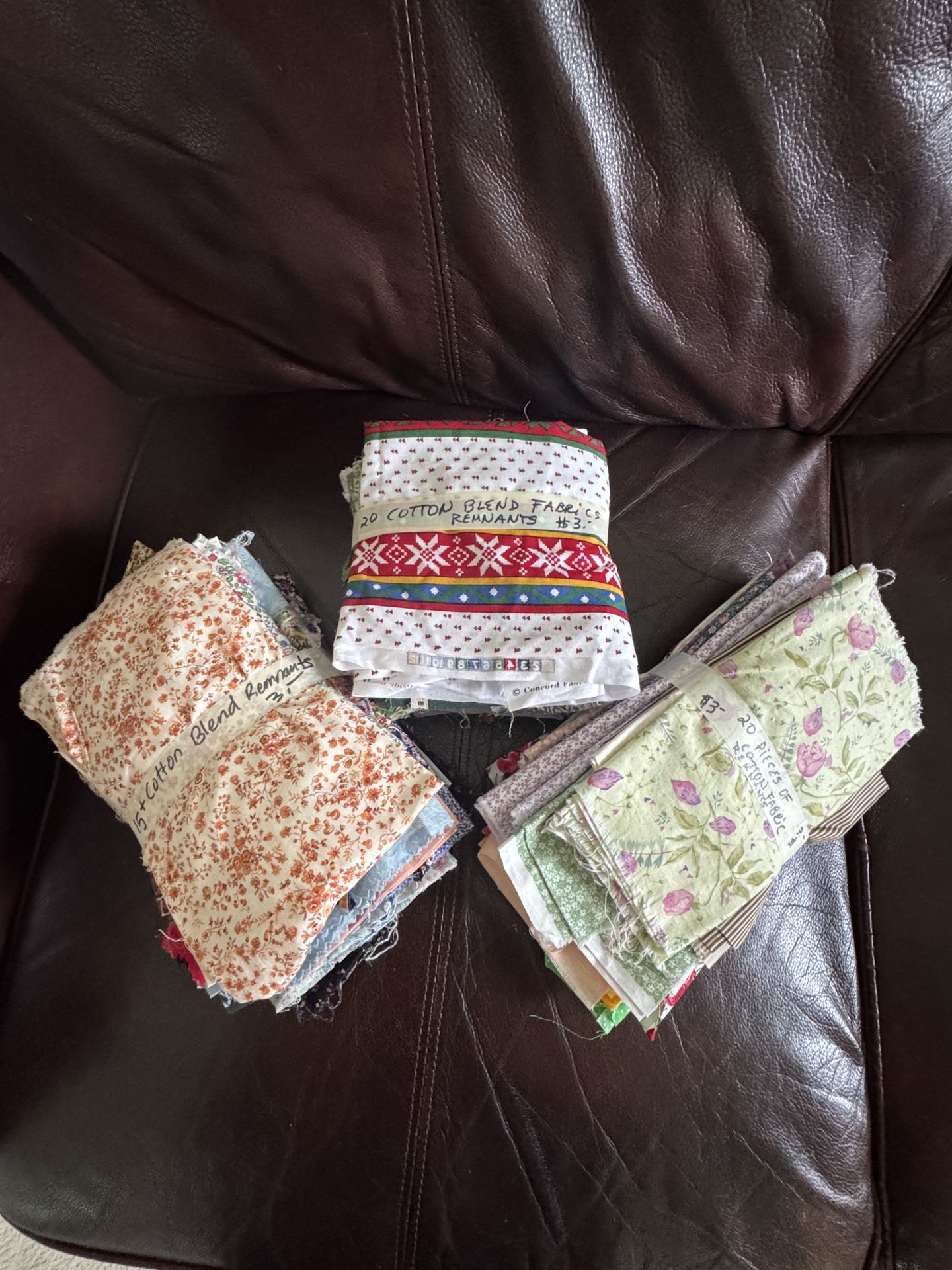 2 Bundles Of Cotton Blend Remnants $2.00 Each