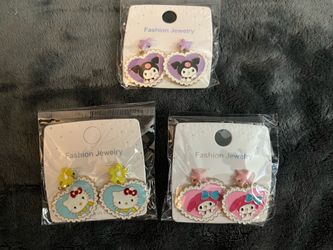 Hello Kitty, Kuromi and My Melody Earrings