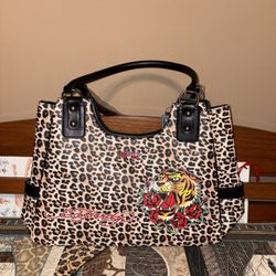 Ed Hardy Leopard Shoulder Tote