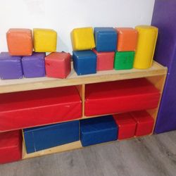 Jonti craft Wooden Shelf With Blocks