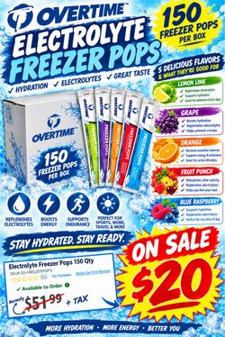 Overtime Electrolyte Freezer Pops 150 Count