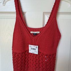 NWT American Eagle Cotton Crochet Ruby Tank Top Cropped Boho Festival Women's Small