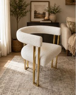 Modern Accent Chair with Gold Legs