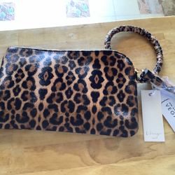 Virago Leopard Clutch Wristlet 10” Bag Purse Fringe Wallet Vegan Leather NWT! Pick Up Only in Apple Valley