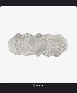 Asmat Gradient Gray Faux Sheepskin Fur Area Rug.