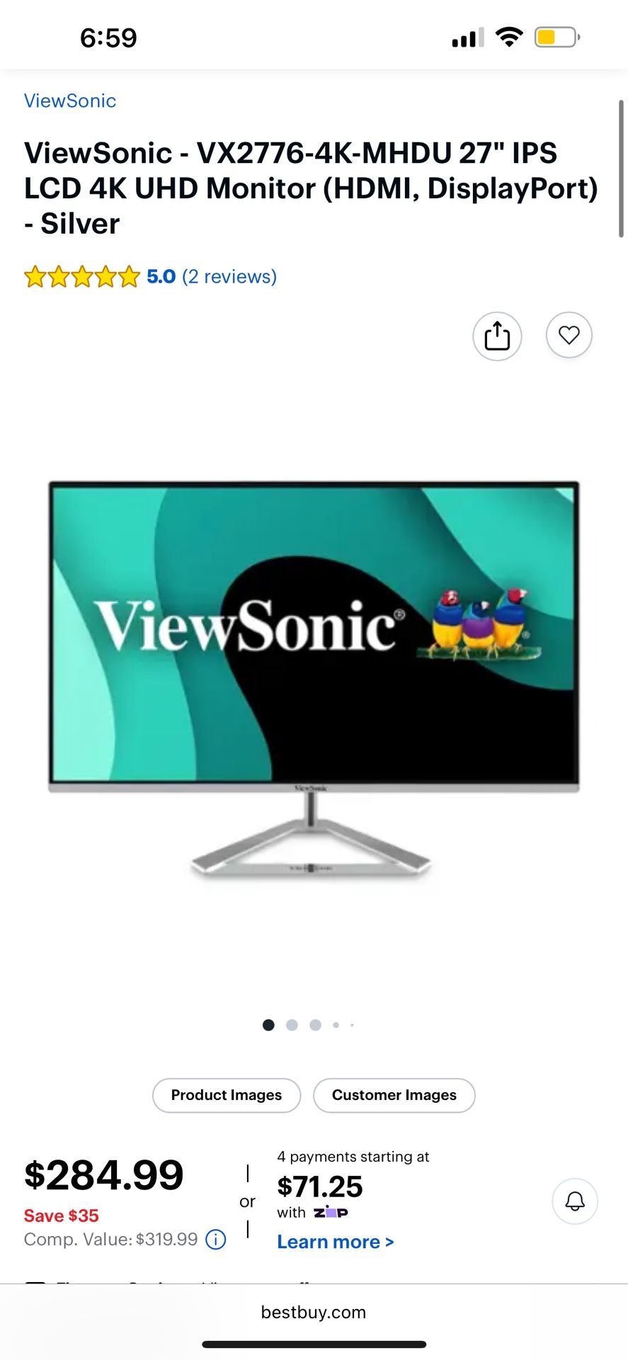 ViewSonic 27 Inch 4K Monitor