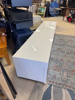White Gloss Low Media Console Cabinet