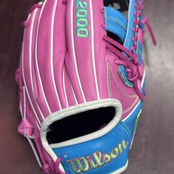 Wilson A2000 11.75” Pink/Blue Tropical 1785 Split Single Post Glove