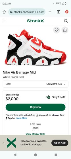 Nike Air Barrage Mid White Black Red