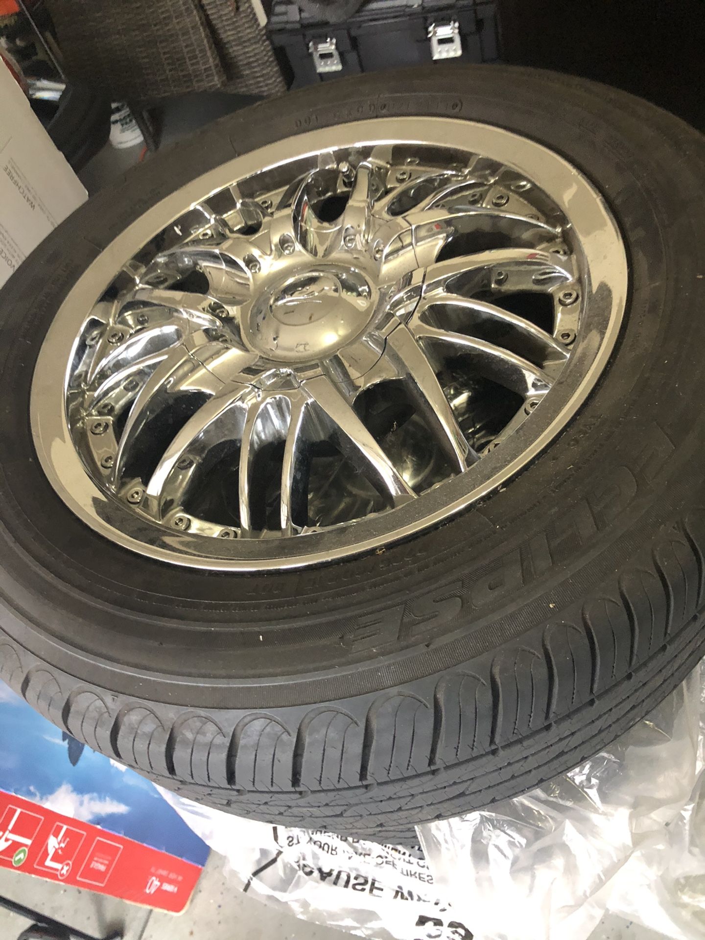 Set of 4 15” tires and rims, barely used