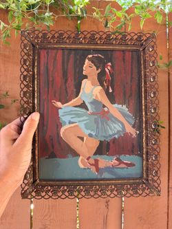 Vintage Paint by Number Ballerina Painting