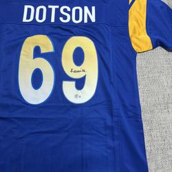 Kevin Dotson Signed Autograph Custom Jersey - Beckett Coa - LA Rams