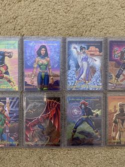 1993 Marvel Masterpieces COMPLETE X-MEN 2099 DYNA ETCH FOIL INSERT CARD SET, #S1-S8 - NM! - SkyBox
