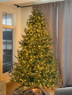 9’ tree with warm LED lights