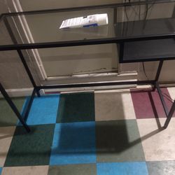 Metal Entry Console / Couch Back Talble. Glass Top.  29.5 H, 39.5 W, 14.5 D. Can Deliver