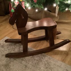 Wooden very sturdy rocking horse handmade