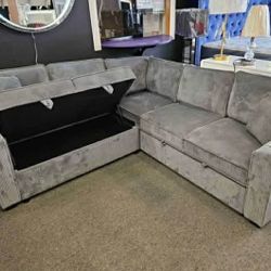 New 90x90 Sleeper Sectional Couch With Storage And USB / Free Delivery 