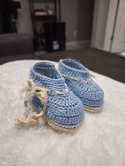 Crochet baby boy shoes