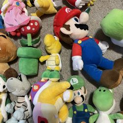 Lot of Mario Stuffed Toys 