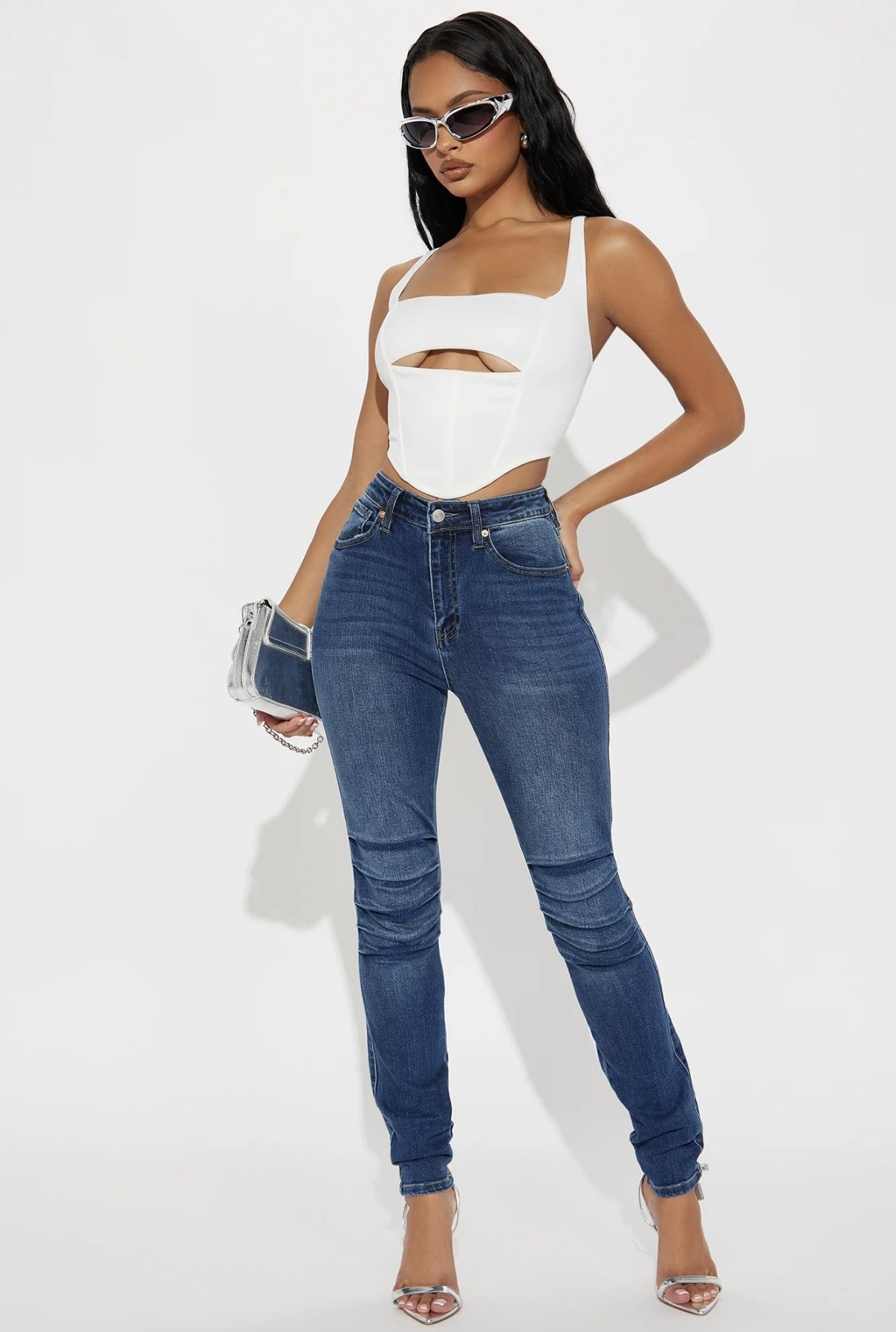 Moto Skinny Jeans Dark Wash Denim Size 7