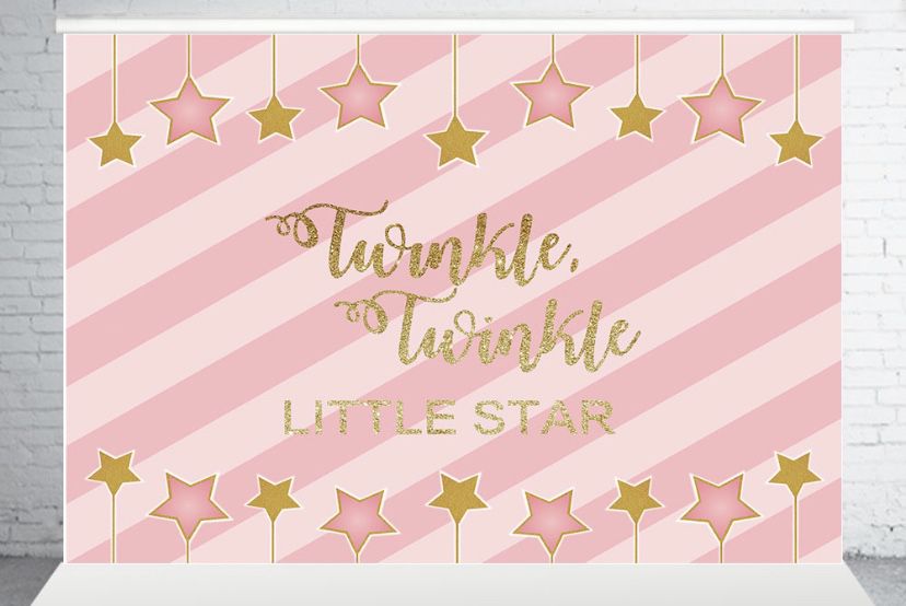 birthday party photography background twinkle little star little prince pink children backdrop