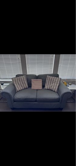 Gray Fabric Loveseat Sofa